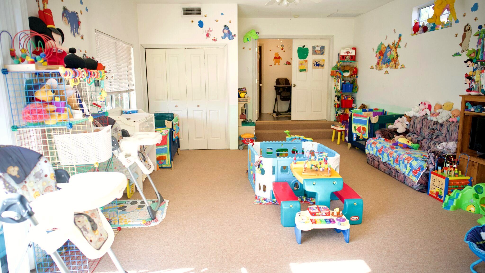 Actual indoor playroom at Precious Moments Daycare.